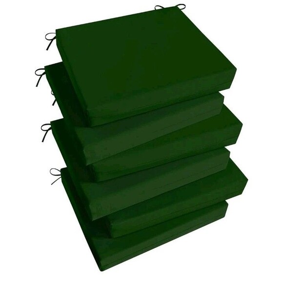 Basic Beyond Outdoor Chair Cushions Set of 6 for Patio 18.5x16x3 Inch Green - Picture 1 of 8